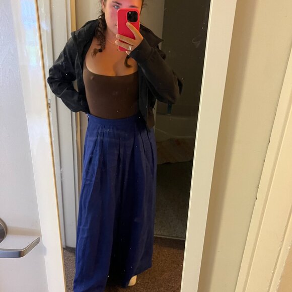 Vintage Wide Leg Linen Pants - Picture 2 of 3